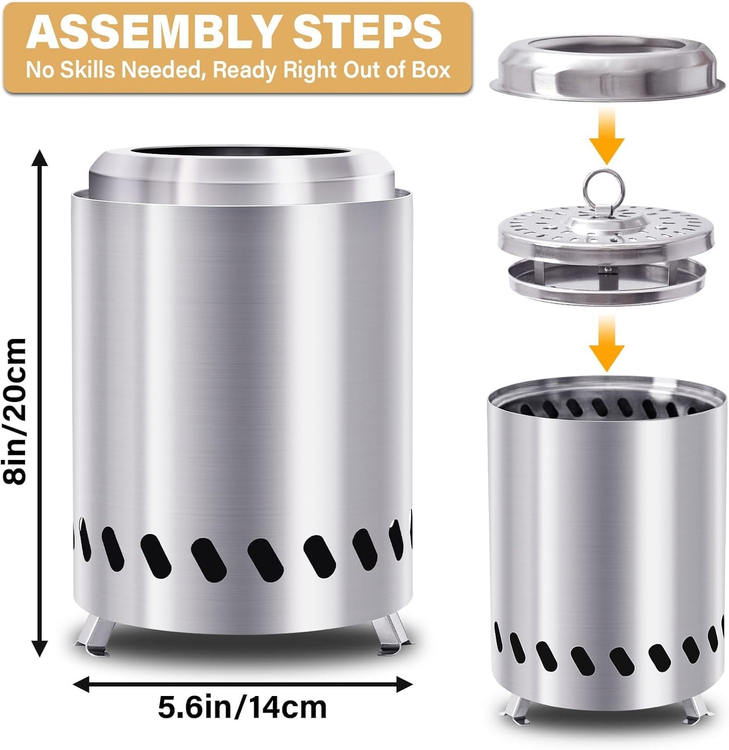 HGD 19.5" Smokeless Fire Pit Outdoor