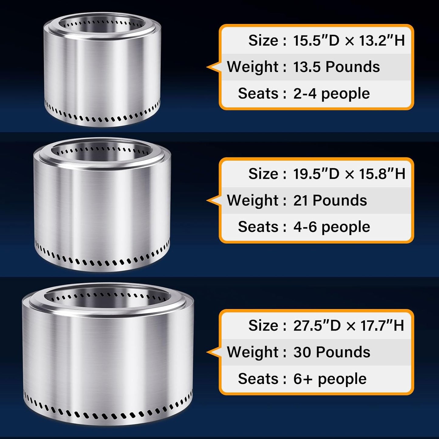 HGD 19.5" Smokeless Fire Pit Outdoor