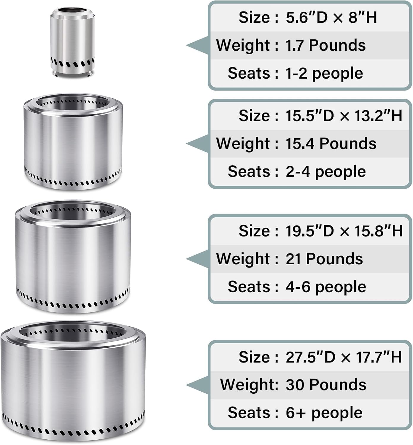 HGD 19.5" Smokeless Fire Pit Outdoor