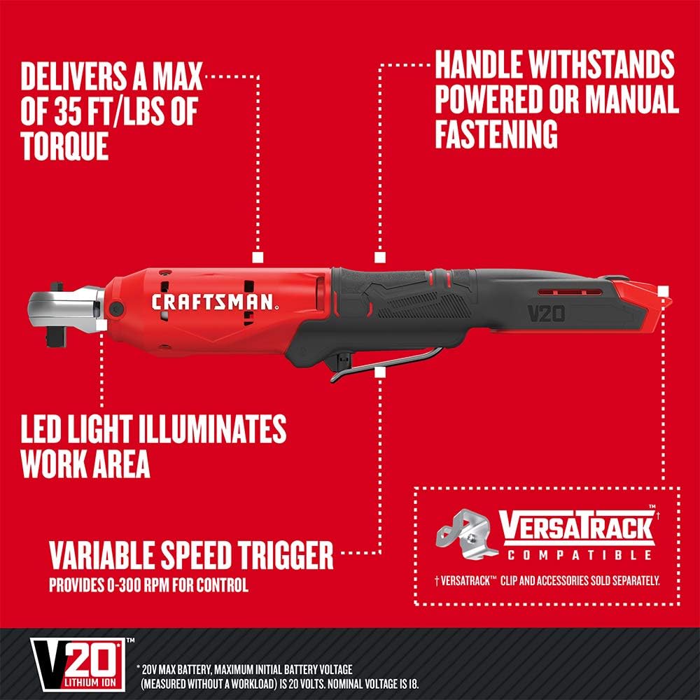 CRAFTSMAN V20 Cordless Ratchet Wrench