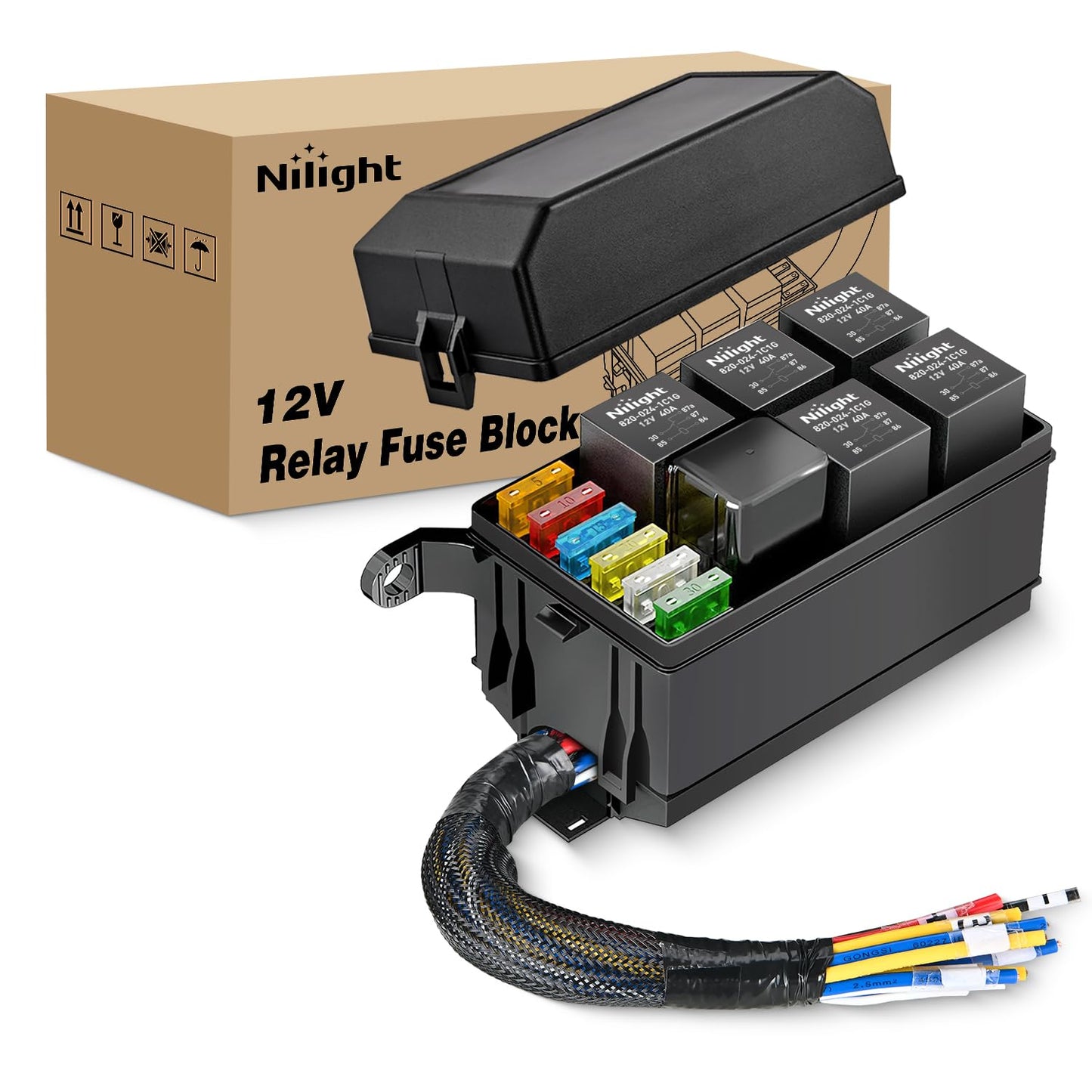 Nilight 5 Pack 30A Fuse Relay