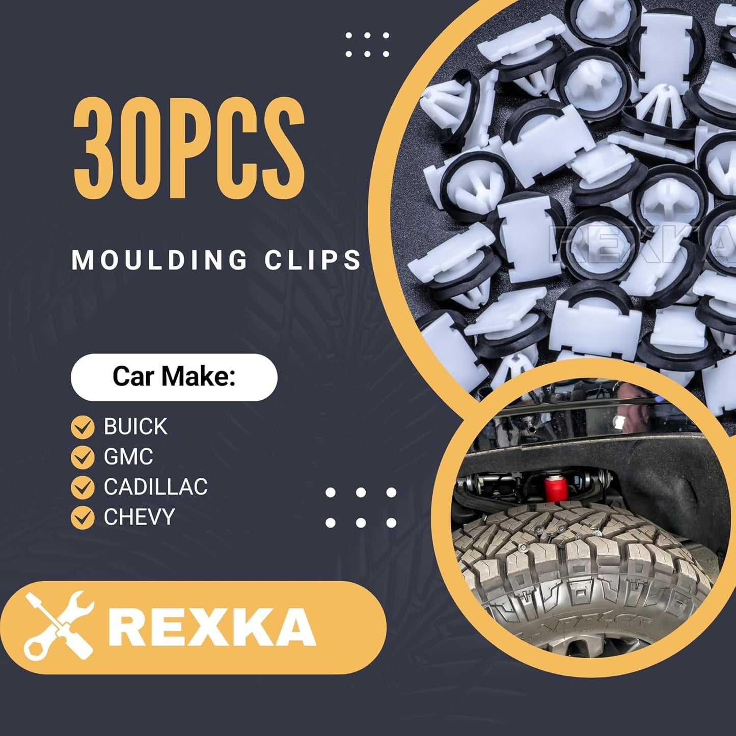 Rexka 30pcs Fender Flare Clip