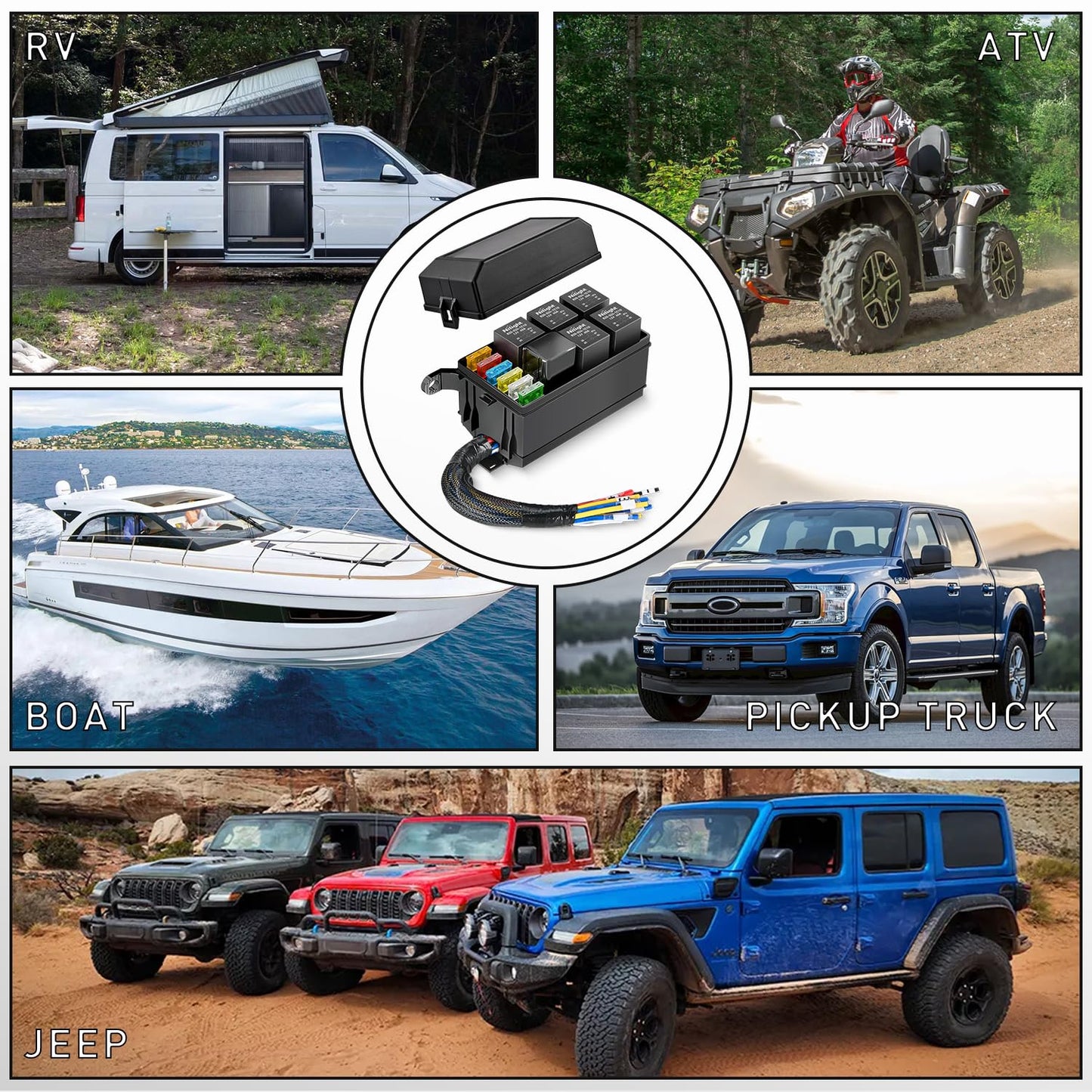 Nilight 5 Pack 30A Fuse Relay