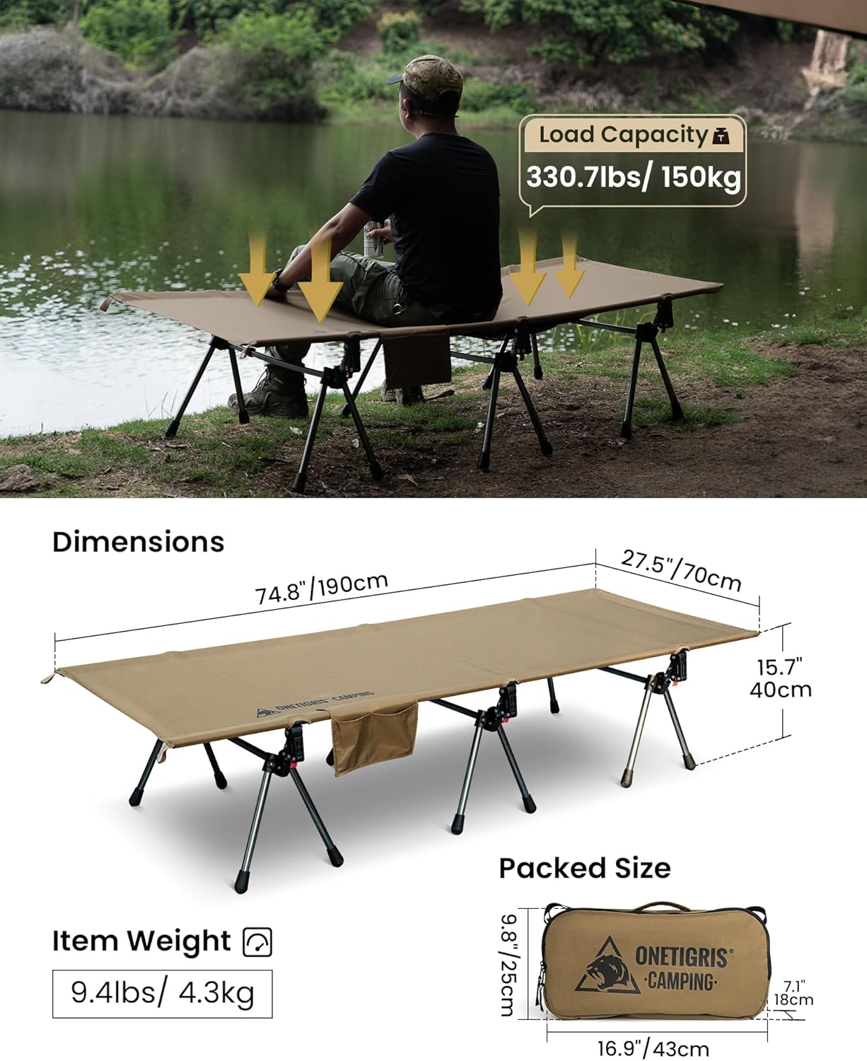 OneTigris Camping Cot