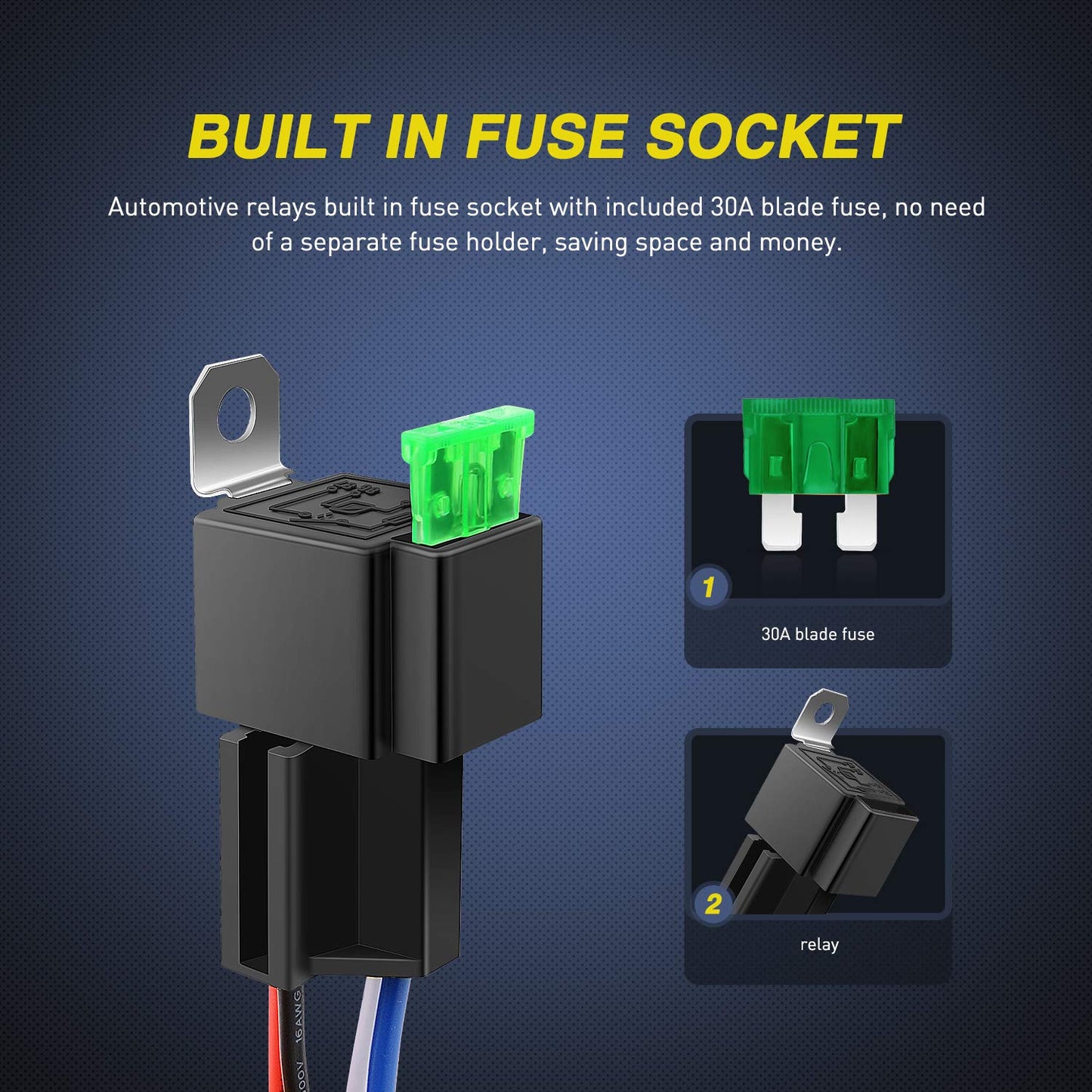 Nilight 5 Pack 30A Fuse Relay