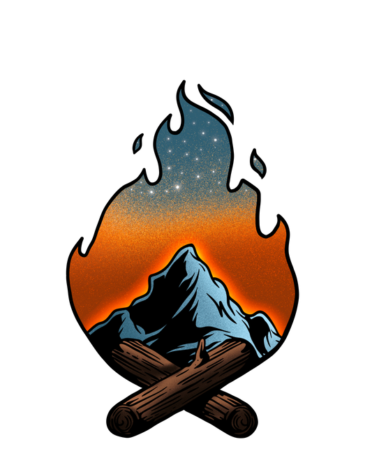 Campfire Holographic Sticker