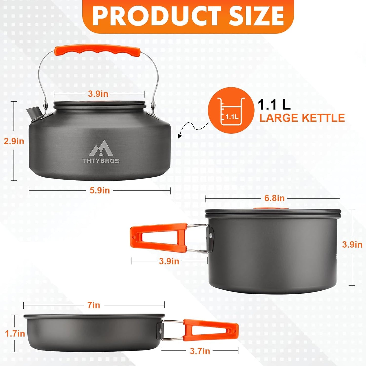 17pcs Camping Cookware Kit