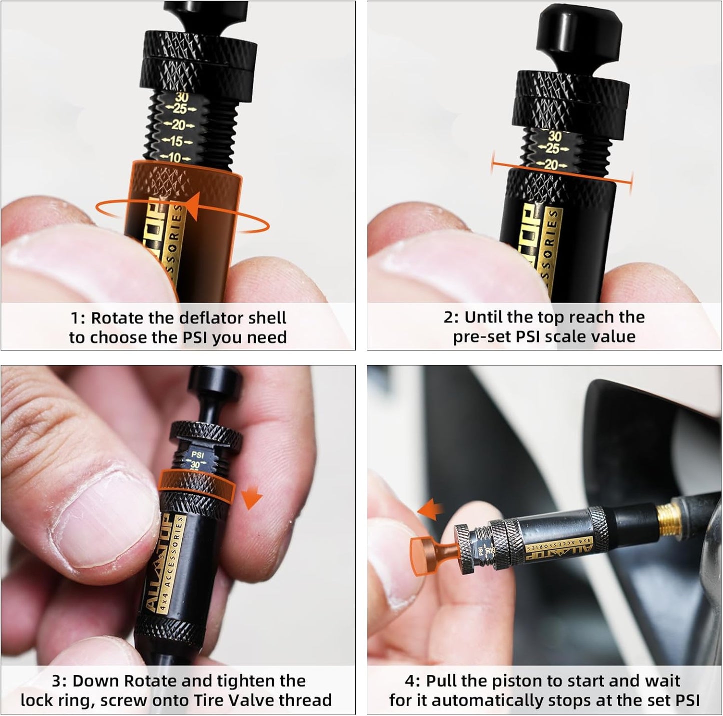ALL-TOP Adjustable Auto-Stop Tire Deflators