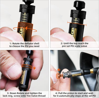 ALL-TOP Adjustable Auto-Stop Tire Deflators