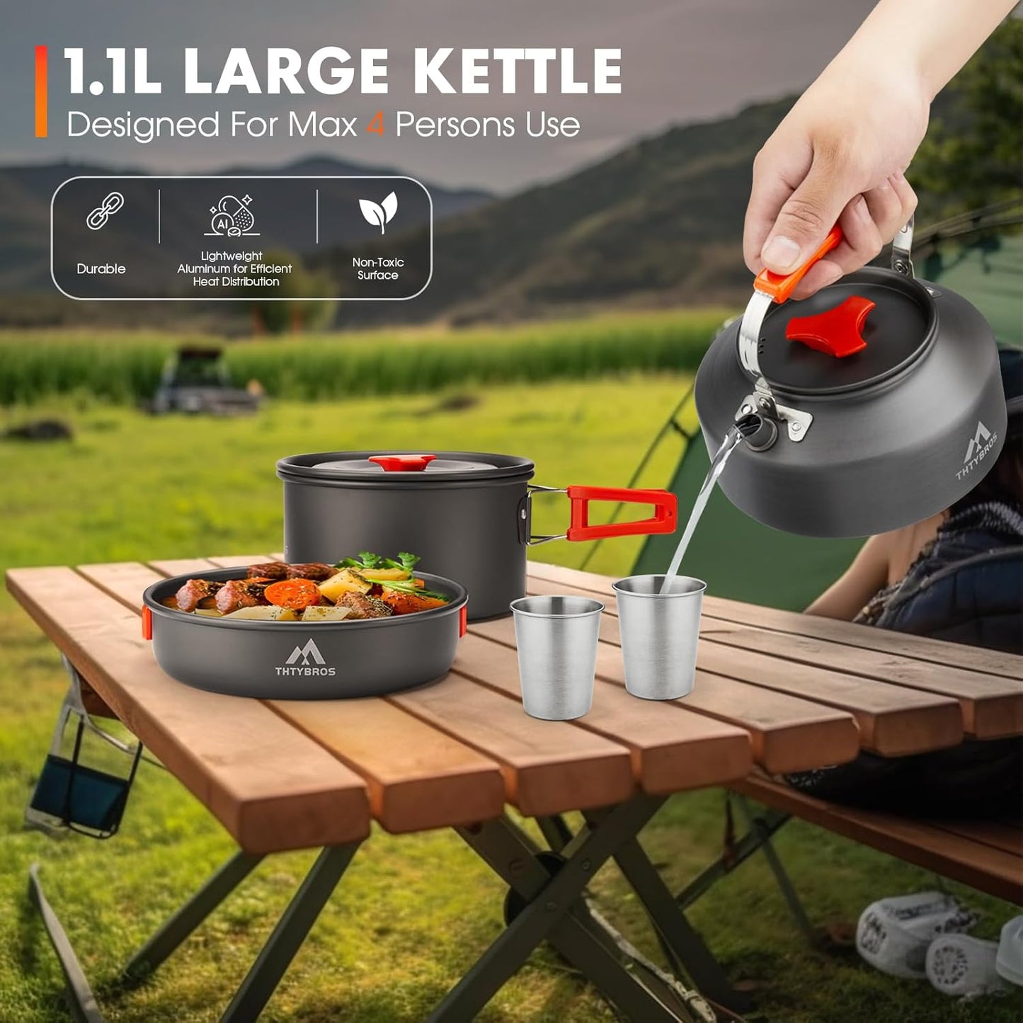17pcs Camping Cookware Kit