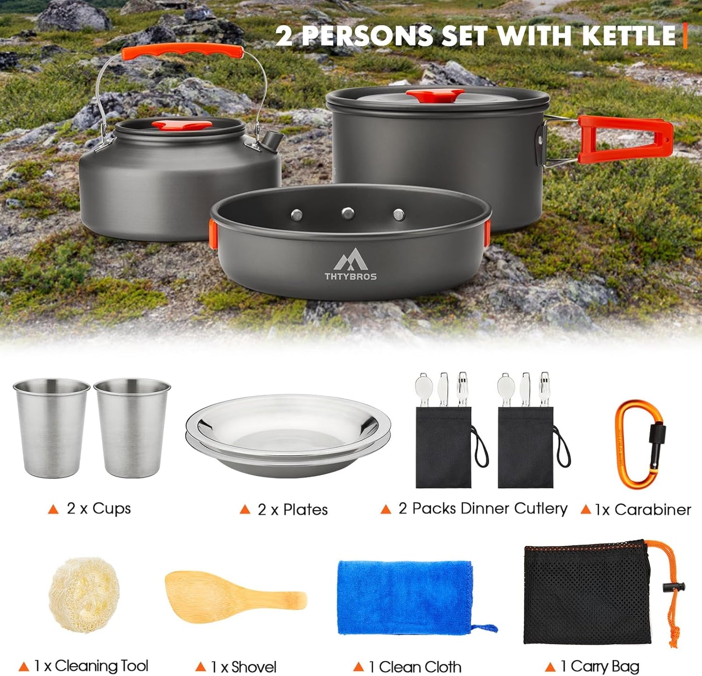 17pcs Camping Cookware Kit